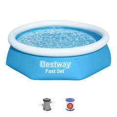 Бассейн 244x61 см, Bestway Fast Set, с фильтром цена и информация | Бассейны | kaup24.ee