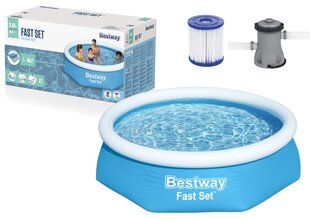 Ujumisbassein 244x61cm, Bestway Fast Set, koos filtriga hind ja info | Basseinid | kaup24.ee