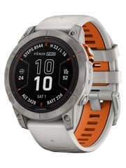 Garmin fēnix® 7 Pro Sapphire Solar Titanium/Fog Gray/Ember Orange 47mm цена и информация | Смарт-часы (smartwatch) | kaup24.ee