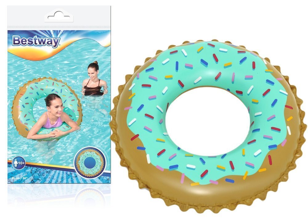 Ujumisratas , 91 cm, mint, Bestway Donut hind ja info | Täispuhutavad veemänguasjad ja ujumistarbed | kaup24.ee