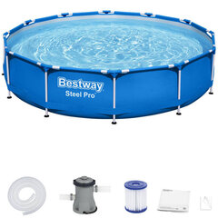 Каркасный бассейн 366 x 76 см, с фильтром, Bestway Steel Pro цена и информация | Бассейны | kaup24.ee