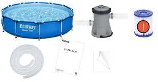 Каркасный бассейн 366 x 76 см, с фильтром, Bestway Steel Pro цена и информация | Бассейны | kaup24.ee