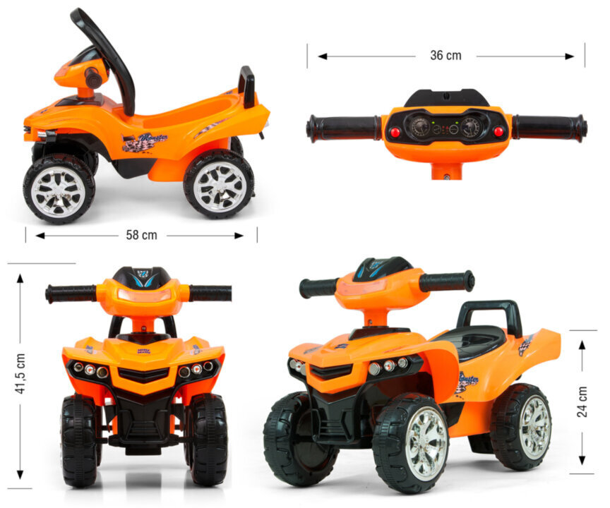 Pealeistutav auto Monster Milly Mally, värv: must/oranž цена и информация | Imikute mänguasjad | kaup24.ee