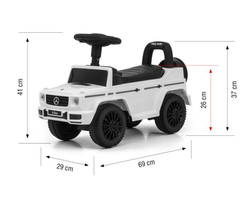 Pealeistutav auto, Mercedes G350d, värv: must/valge hind ja info | Imikute mänguasjad | kaup24.ee