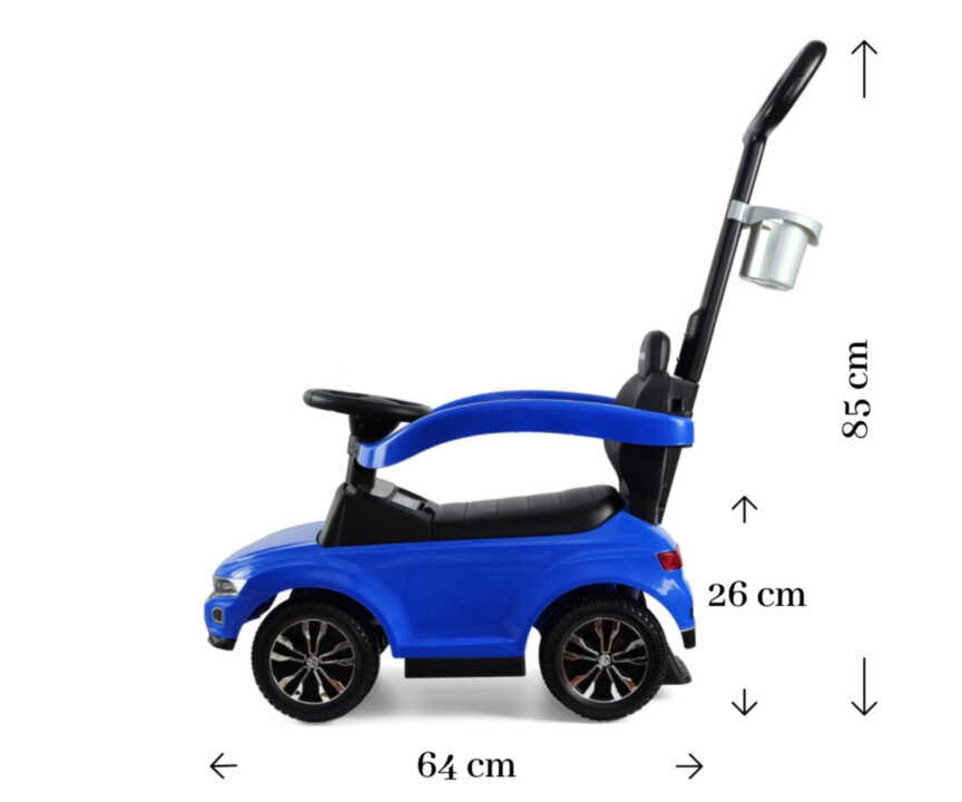 Pealeistutav auto ja lükatav auto, Volkswagen T-Roc, värv: must/sinine hind ja info | Imikute mänguasjad | kaup24.ee
