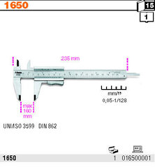 Штангенциркуль Vernier Caliper Beta 1650, 0–160 мм цена и информация | Механические инструменты | kaup24.ee