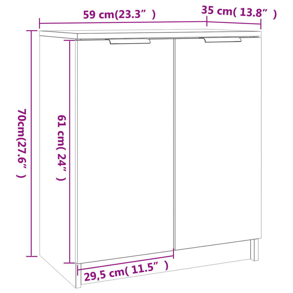 vidaXL jalatsikapp, must, 59 x 35 x 70 cm, tehispuit цена и информация | Jalatsikapid, jalatsiriiulid | kaup24.ee