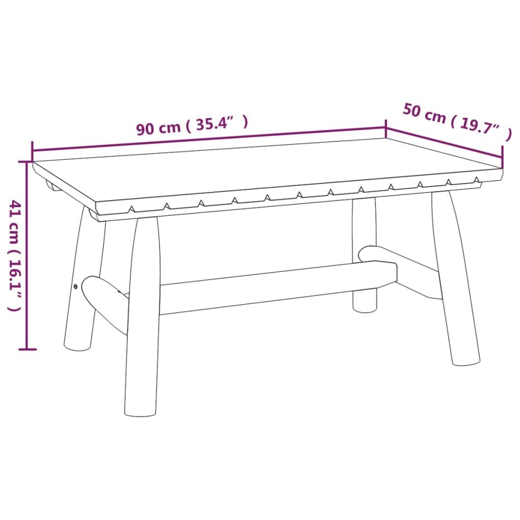 vidaXL kohvilaud, 90 x 50 x 41 cm, kuusepuit цена и информация | Aialauad | kaup24.ee