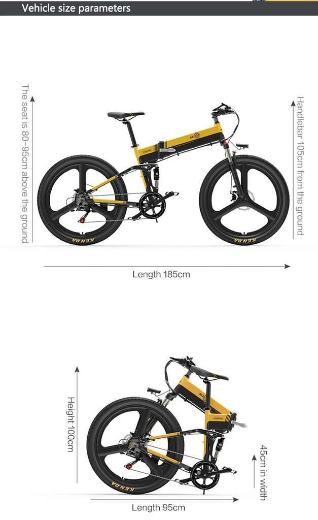 Elektrijalgratas Bezior X500 Pro, must/kollane, 500W, 10,4Ah цена и информация | Elektrirattad | kaup24.ee