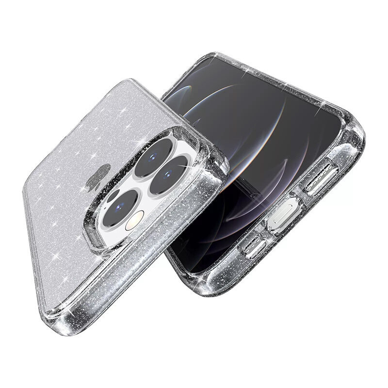 Telefoniümbris Crystal Glitter iPhone 13 Pro Max, läbipaistev hind ja info | Telefoni kaaned, ümbrised | kaup24.ee