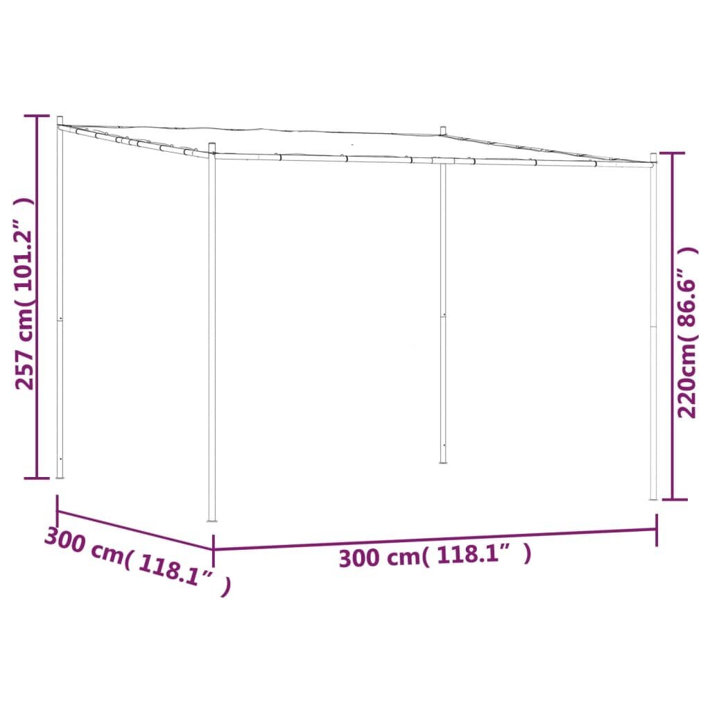 vidaXL varikatus, antratsiithall, 3x3 m 180 g/m², kangas ja teras hind ja info | Varikatused ja aiapaviljonid | kaup24.ee