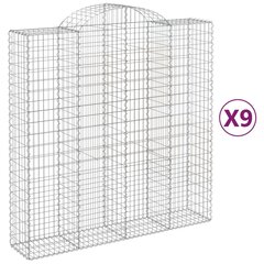 vidaXL kaarekujulised gabioonkorvid 9 tk, 200x50x200/220 cm, raud hind ja info | Aiad ja tarvikud | kaup24.ee