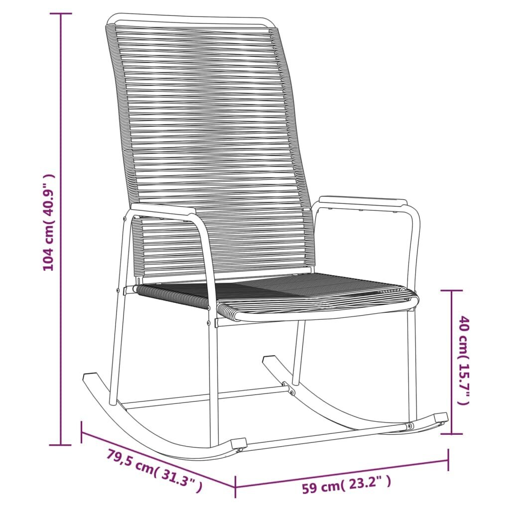 vidaXL aia kiiktool, must, 59 x 79,5 x 104 cm PVC-rotang hind ja info | Aiatoolid | kaup24.ee