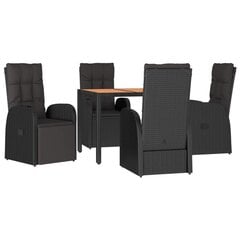 Садовый набор мебели с подушками, чёрный цена и информация | Садовые стулья, кресла, пуфы | kaup24.ee