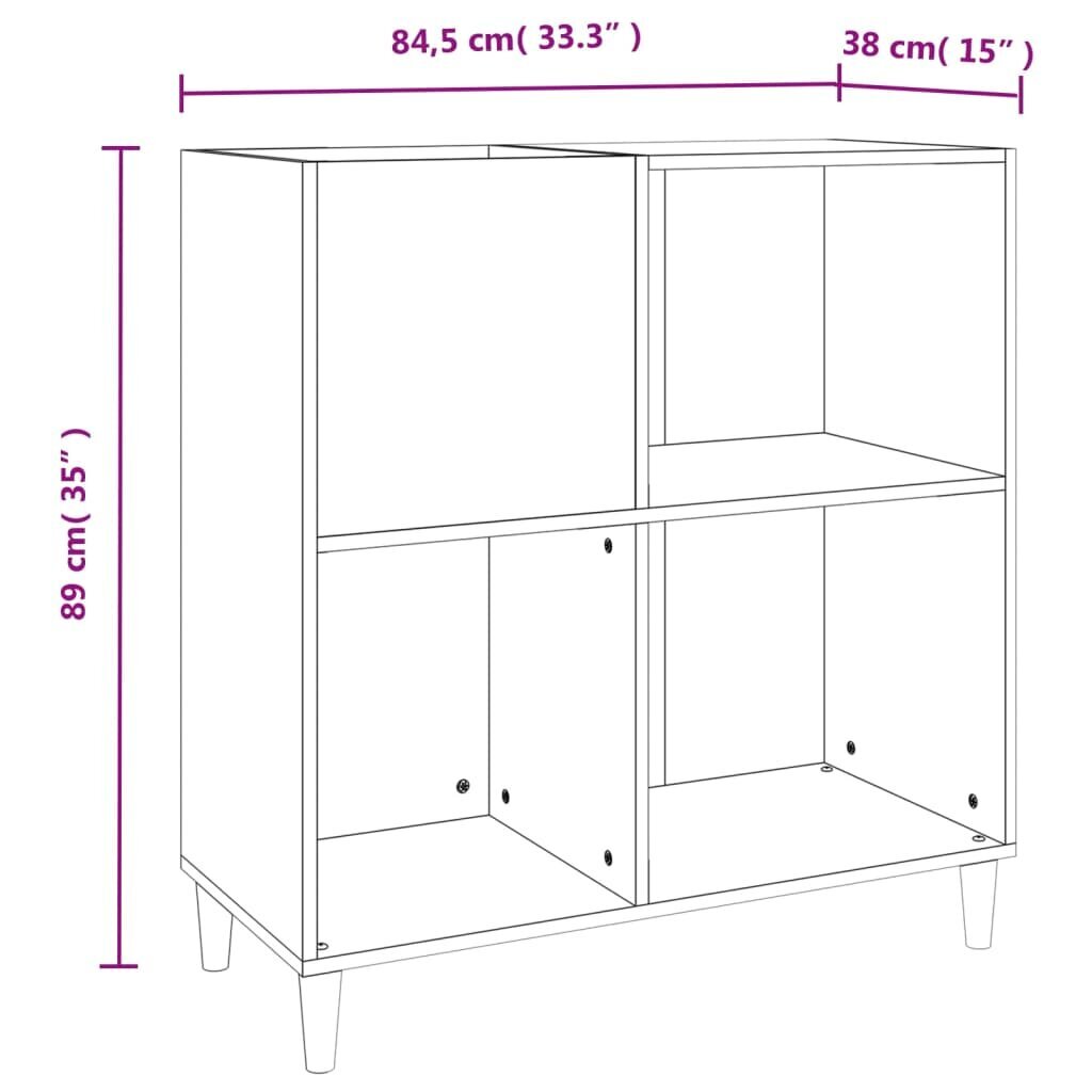 vidaXL plaadikapp, must, 84,5 x 38 x 89 cm, tehispuit hind ja info | Kapid | kaup24.ee