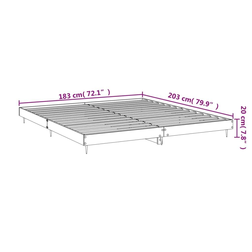 vidaXL voodiraam, Sonoma tamm, 180x200 cm, tehispuit hind ja info | Voodid | kaup24.ee