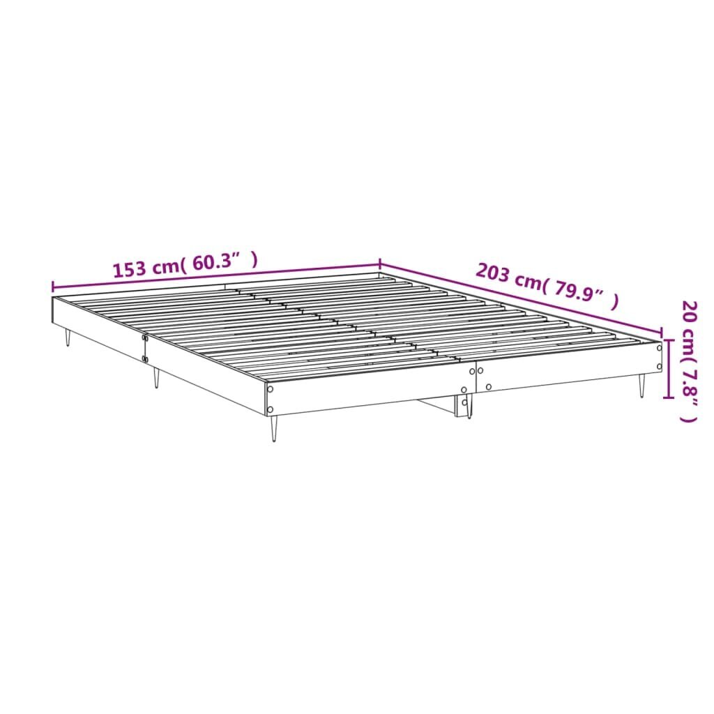 vidaXL voodiraam, Sonoma tamm, 150x200 cm, tehispuit hind ja info | Voodid | kaup24.ee