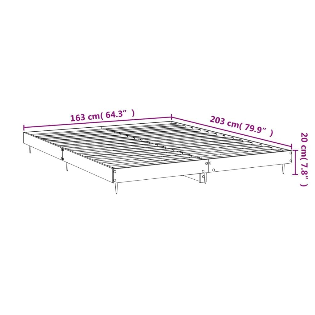 vidaXL voodiraam, Sonoma tamm, 160x200 cm, tehispuit hind ja info | Voodid | kaup24.ee