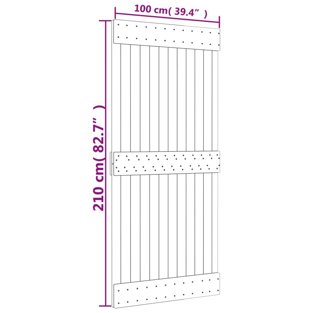 vidaXL siseuks, 100x210 cm, männipuit hind ja info | Siseuksed | kaup24.ee