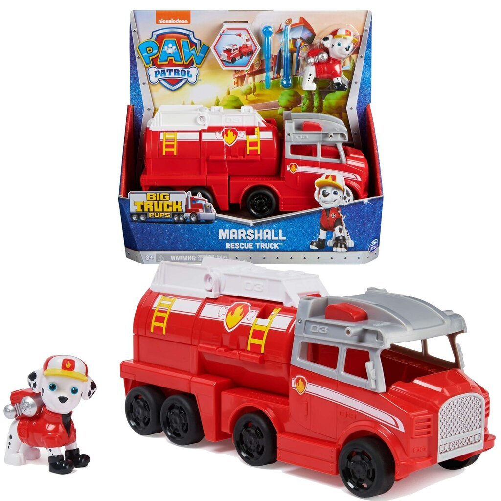 Tuletõrjeauto Paw Patrol Big Truck Pups Marshall цена и информация | Poiste mänguasjad | kaup24.ee