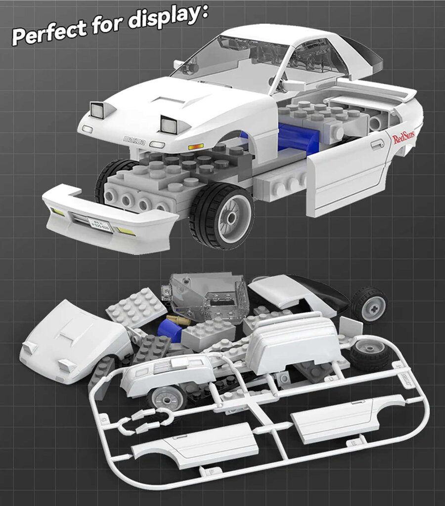 Konstruktor auto CaDA Mazda RX-7 FC3S 66 tk, 1:35 цена и информация | Klotsid ja konstruktorid | kaup24.ee