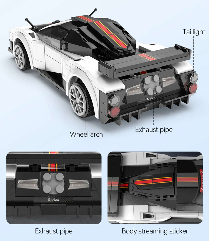 Konstruktor kaugjuhitav sportauto Constructor CaDA Z-Wind 258 tk RC цена и информация | Klotsid ja konstruktorid | kaup24.ee