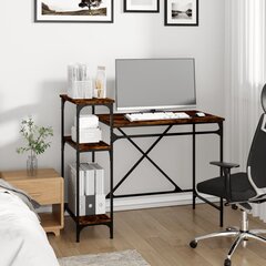 vidaXL riiulitega kirjutuslaud, suitsutatud tamm, 105x50x90 cm hind ja info | Arvutilauad, kirjutuslauad | kaup24.ee