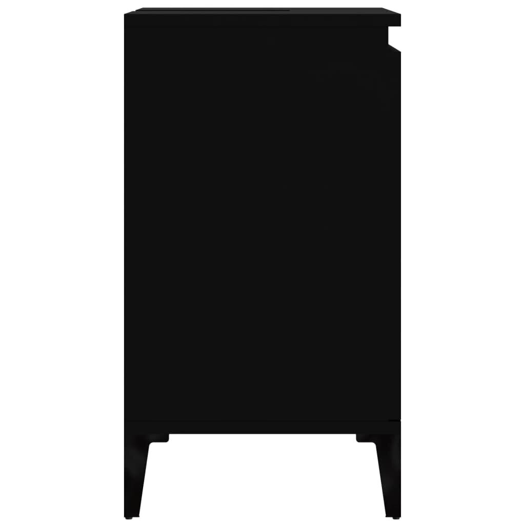 vidaXL valamukapp, must, 58x33x60 cm, tehispuit hind ja info | Vannitoakapid | kaup24.ee
