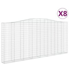 vidaXL kaarekujulised gabioonkorvid 8 tk, 400x30x180/200 cm, raud hind ja info | Aiad ja tarvikud | kaup24.ee