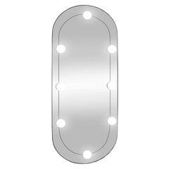 vidaXL seinapeegel LED-tuledega, 35 x 80 cm, klaas, ovaalne цена и информация | Зеркальца | kaup24.ee