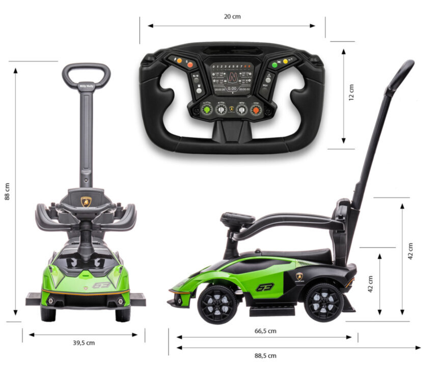 Pealeistutav auto ja lükatav auto, Lamborghini the Essenza SCV12, mitmevärviline hind ja info | Imikute mänguasjad | kaup24.ee