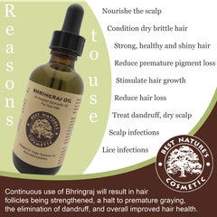 Аюрведическое масло для волос Bhringraj, Best Natures Cosmetic, 60 мл цена и информация | Маски, масла, сыворотки | kaup24.ee