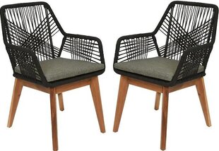 Комплект из 2 стульев Enne Garden Siena, черный цена и информация | Садовые стулья, кресла, пуфы | kaup24.ee