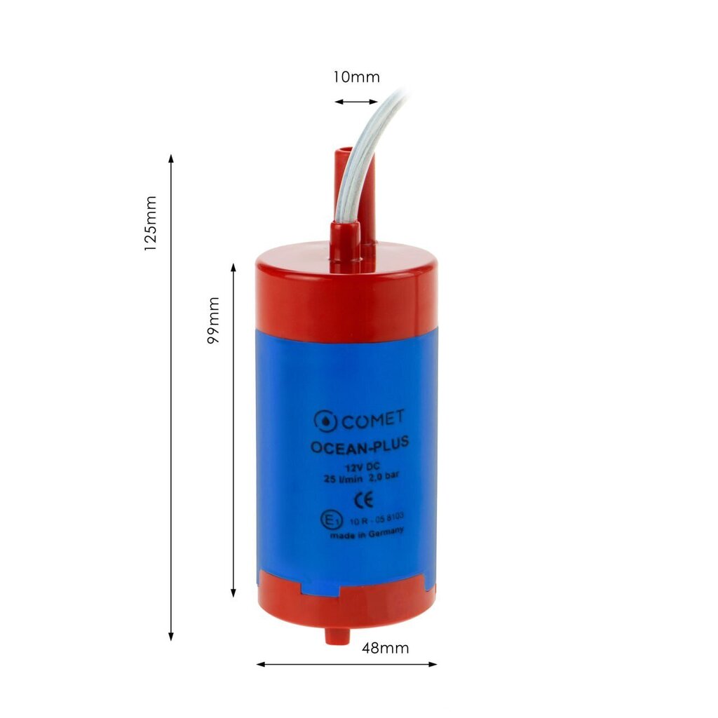 Veepump 12V 25L 2 bar OCEAN PLUS Comet veepump haagis haagis matkaauto PAAGISISENE PUMP цена и информация | Muu matkavarustus | kaup24.ee