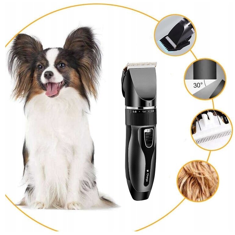 Juhtmevaba koeratrimmer, reguleeritavusega 0,8 kuni 14 mm цена и информация | Hooldusvahendid loomadele | kaup24.ee