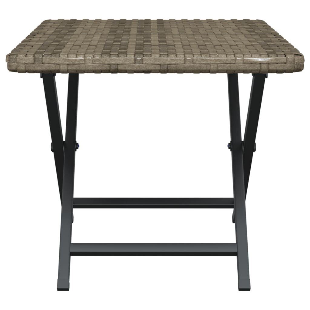 vidaXL kokkupandav laud, hall, 45 x 35 x 32 cm, polürotang hind ja info | Aialauad | kaup24.ee