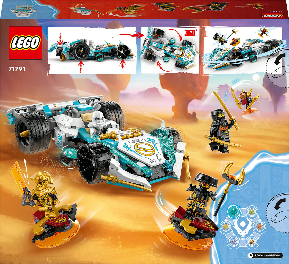 71791 LEGO® NINJAGO Zane draakoni jõul sõitev võidusõiduauto цена и информация | Klotsid ja konstruktorid | kaup24.ee