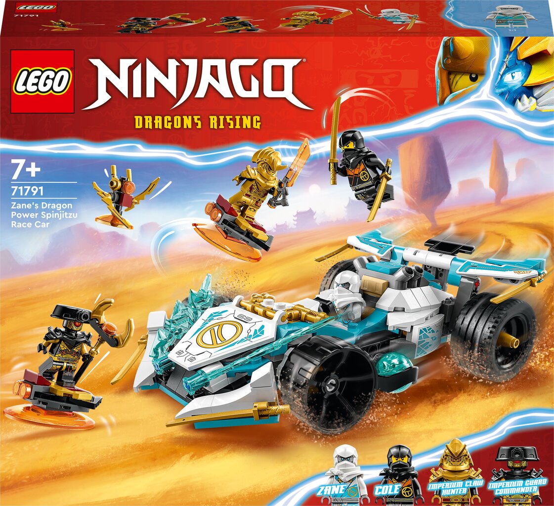 71791 LEGO® NINJAGO Zane draakoni jõul sõitev võidusõiduauto цена и информация | Klotsid ja konstruktorid | kaup24.ee