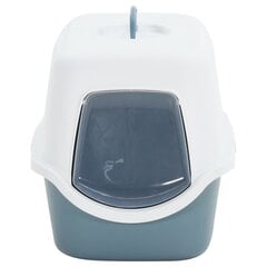 vidaXL kassi liivakast kinnine, valge ja sinine, 56 x 40 x 40 cm, PP цена и информация | Туалеты для кошек | kaup24.ee