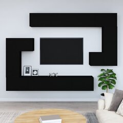 vidaXL seinale kinnitatav telerikapp, must, tehispuit hind ja info | TV alused | kaup24.ee