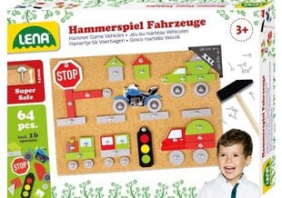 Мозаика с молотком и гвоздями Hammer Game Vehicles, Lena, 65826 цена и информация | Lena Товары для детей и младенцев | kaup24.ee