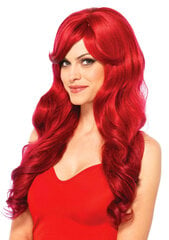 Parukas Long Wavy Red, punane hind ja info | Karnevali kostüümid | kaup24.ee