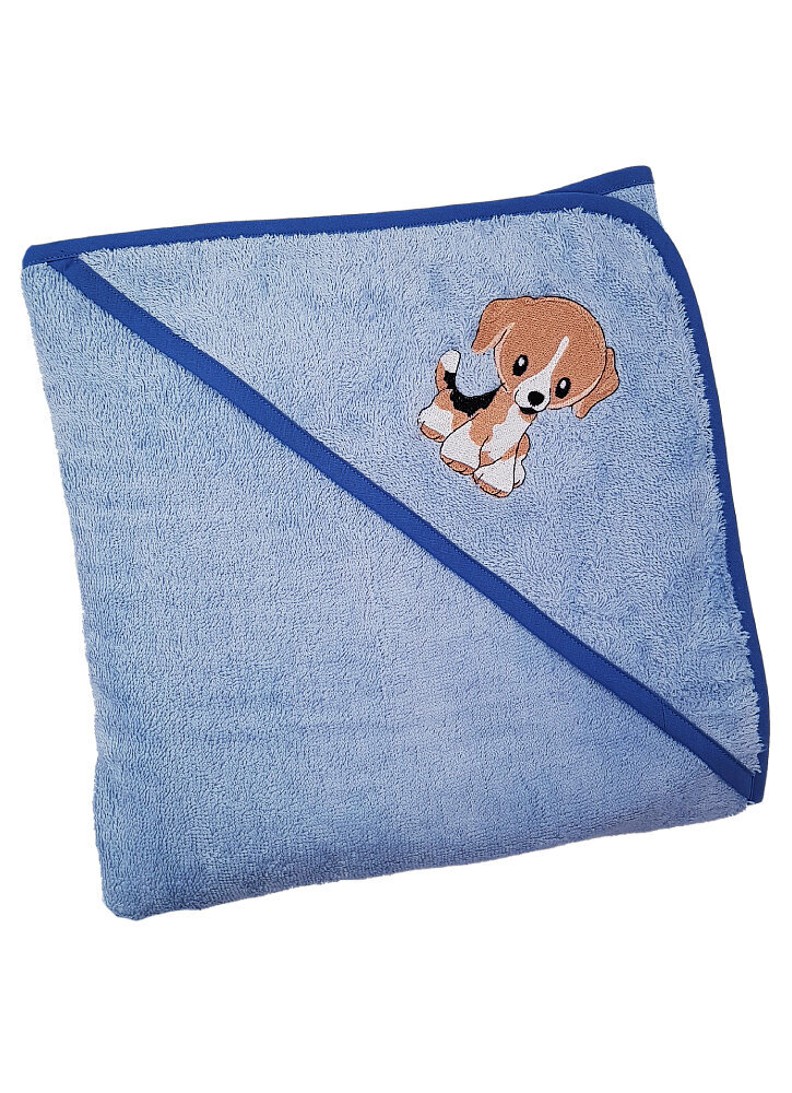 Beebi rätik kapuutsiga Puppy, sinine hind ja info | Rätikud, saunalinad | kaup24.ee