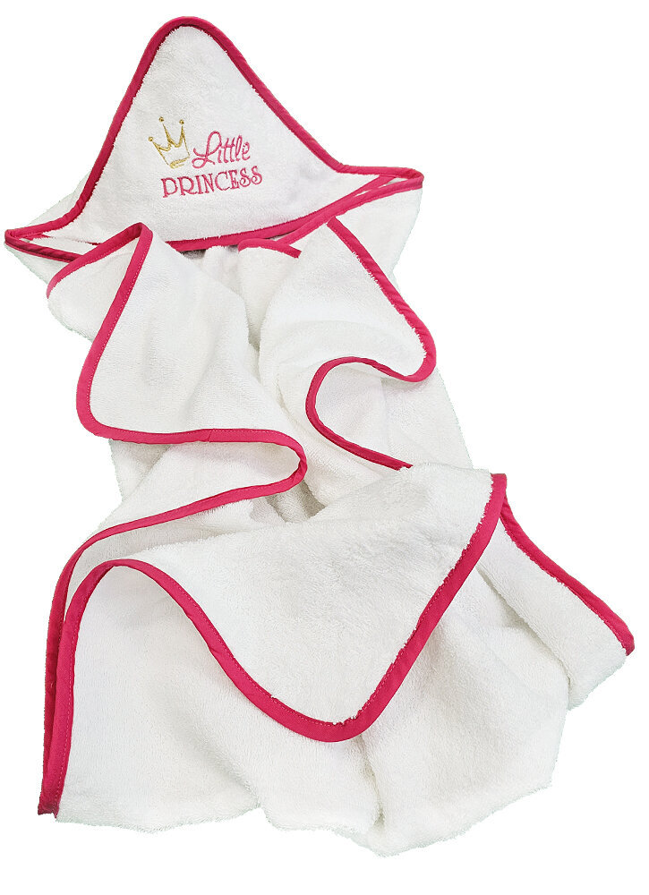 Beebi rätik kapuutsiga LittlePrincess, valge hind ja info | Rätikud, saunalinad | kaup24.ee