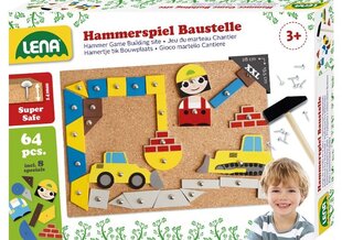 Mosaiik koos haamri ja naeltegak Hammer Game Vehicles Building site, LENA, 65828 цена и информация | Игрушки для мальчиков | kaup24.ee