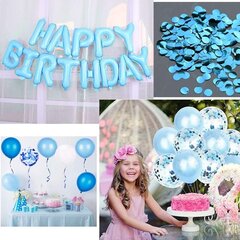 Õhupallikomplekt Happy Birthday, sinine цена и информация | Праздничные декорации | kaup24.ee