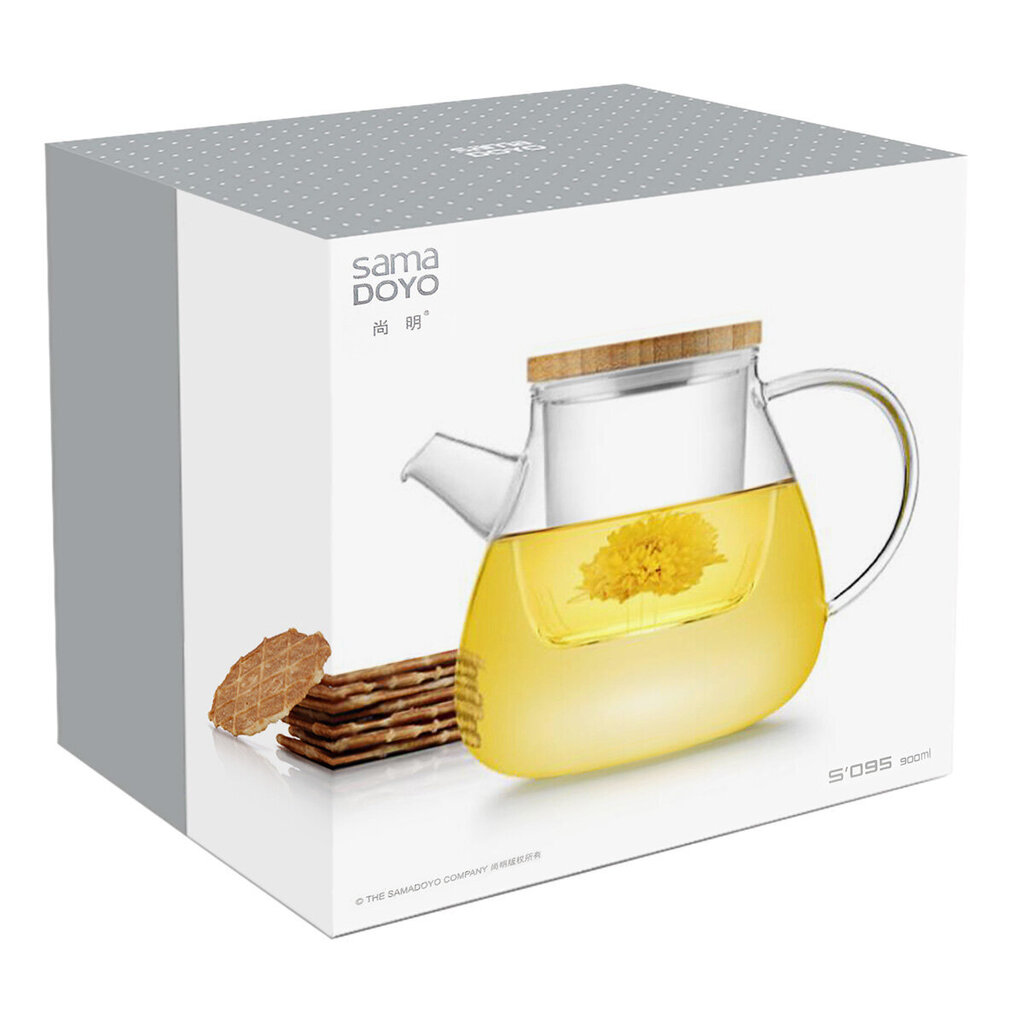 Teekann filtriga, klaasist Samadoyo, S095, Premium klass, Premium Quality Teapot, 900 ml hind ja info | Klaasid, tassid ja kannud | kaup24.ee