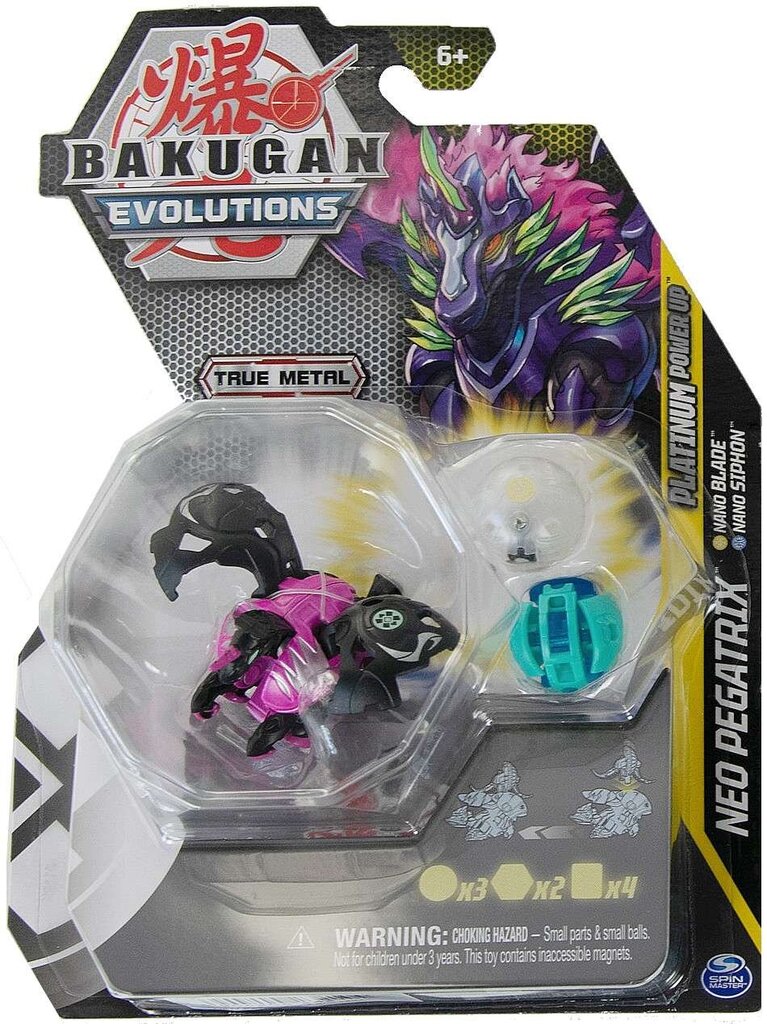 Bakugan Evolutions Platinum Power Up Neo Pegatrix + 3 figuuri ja kaarti цена и информация | Poiste mänguasjad | kaup24.ee