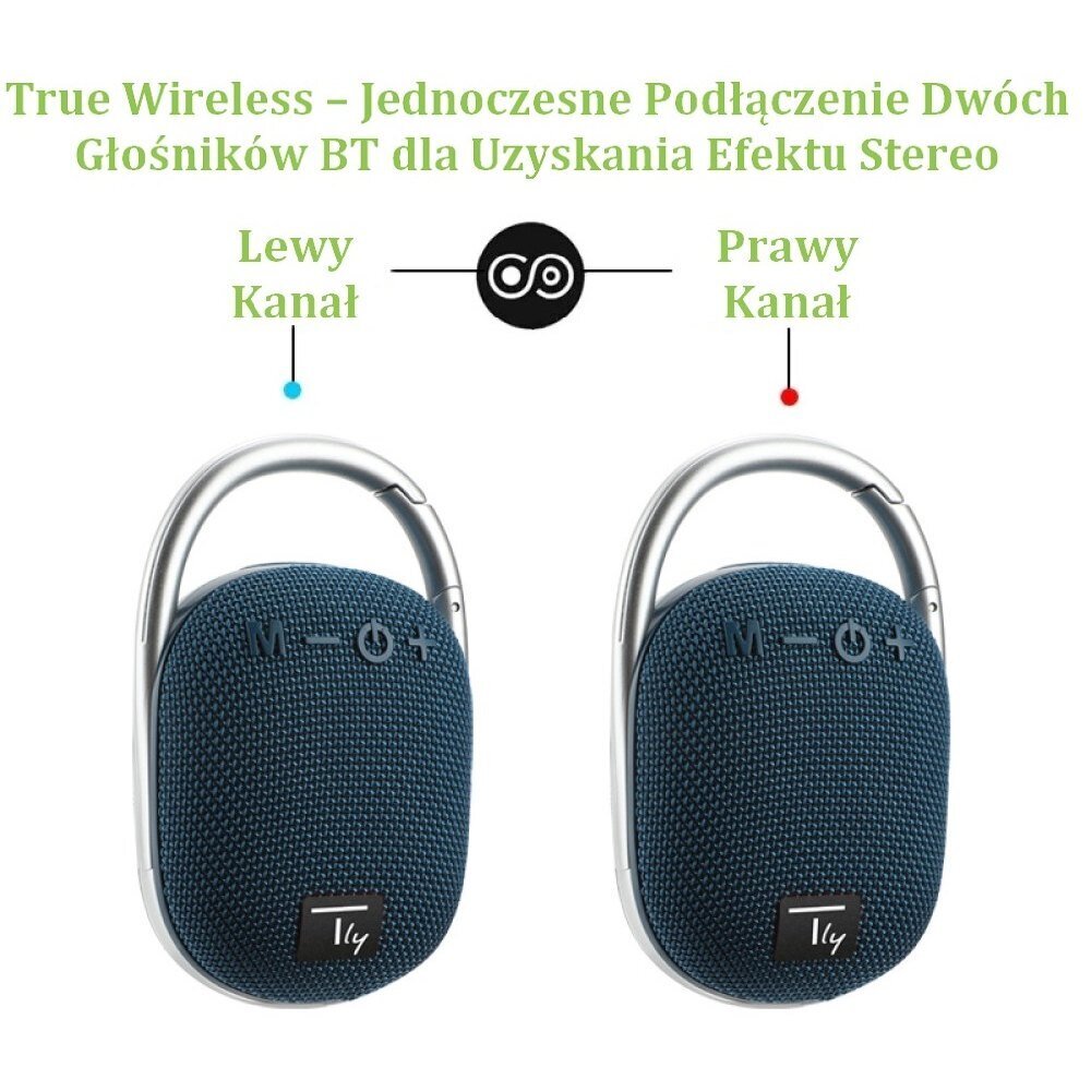 Kõlar Bluetooth 5.3 Wireless Techly 5W TWS LED USB/TF MP3 цена и информация | Kõlarid | kaup24.ee