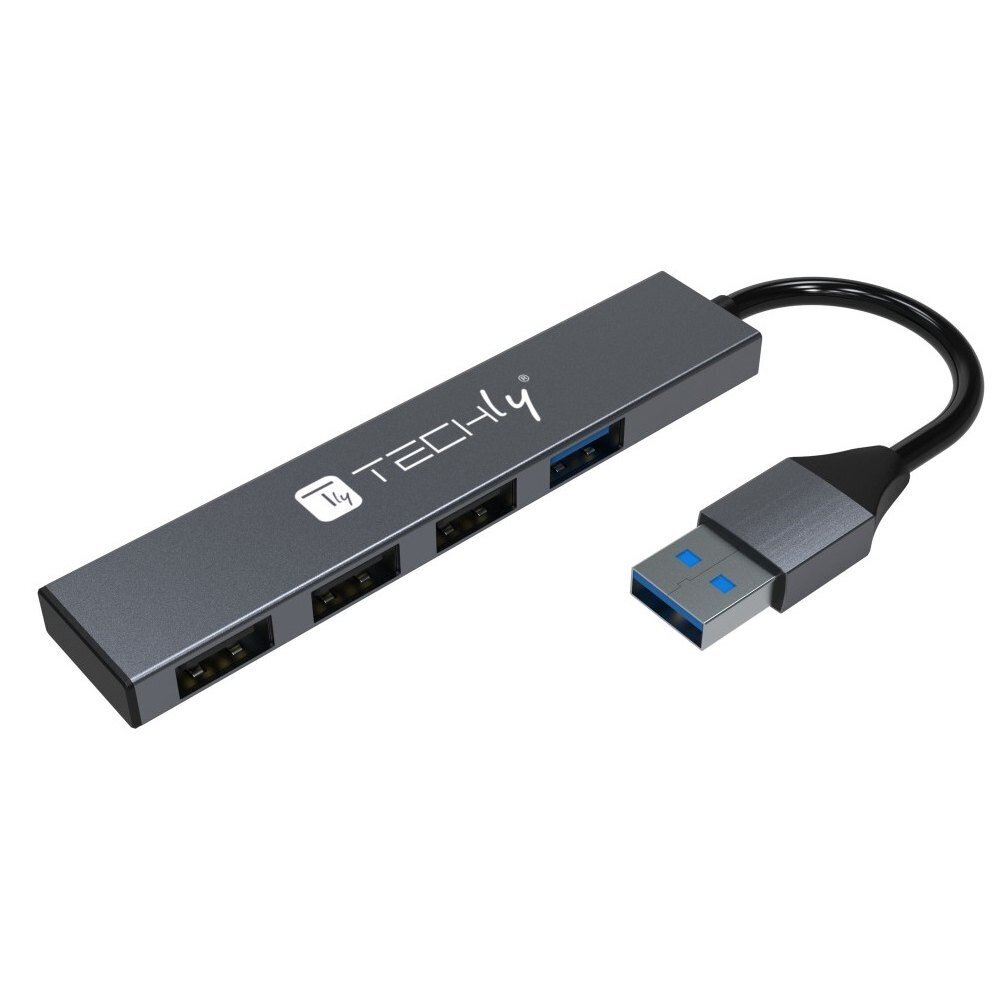 Adapter Techly 4-pordiga, 1x USB 3.2 Gen1 5Gbps 3x USB 2.0 hind ja info | USB jagajad, adapterid | kaup24.ee